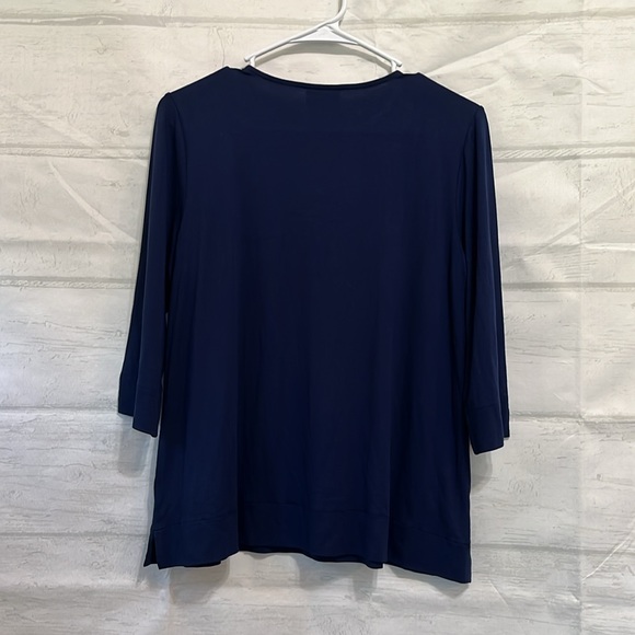 J. Jill Wearever Collection 3/4 Sleeve Navy Blue Casual Basic Top Size S - Picture 7 of 13